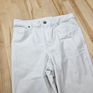 Soft Surroundings BLAKELY VELVETEEN Velvet Pants Women's 10 White Stretch Ivory